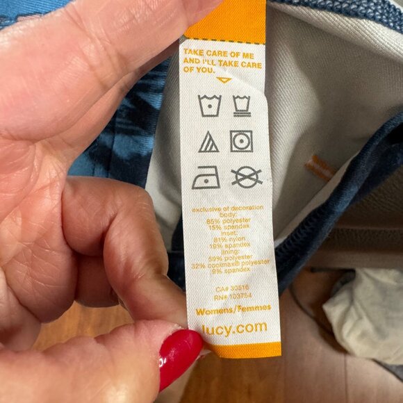 Lucy Cross Back Galaxy Built In Padded Bra Workout Tank Top Blue Size S - Picture 8 of 9